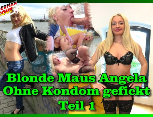 Teen mit hellen Haaren Angela macht es AO